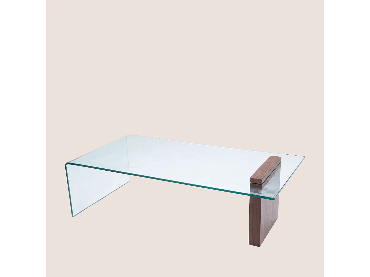 Table basse rectangulaire en bois et en verre L120 - ELLY