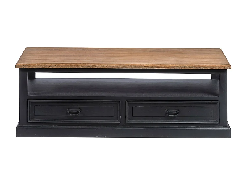Table basse en bois noir 4 tiroirs 1 niche - DALILA