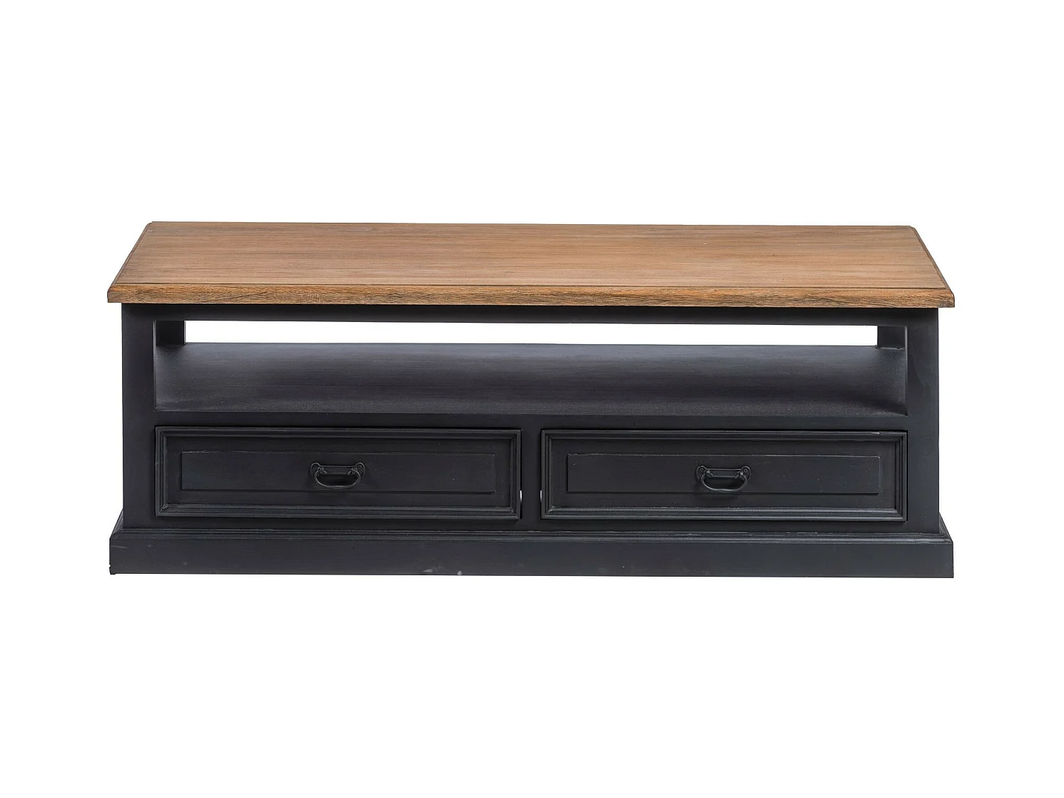 Table basse en bois noir 4 tiroirs 1 niche - DALILA