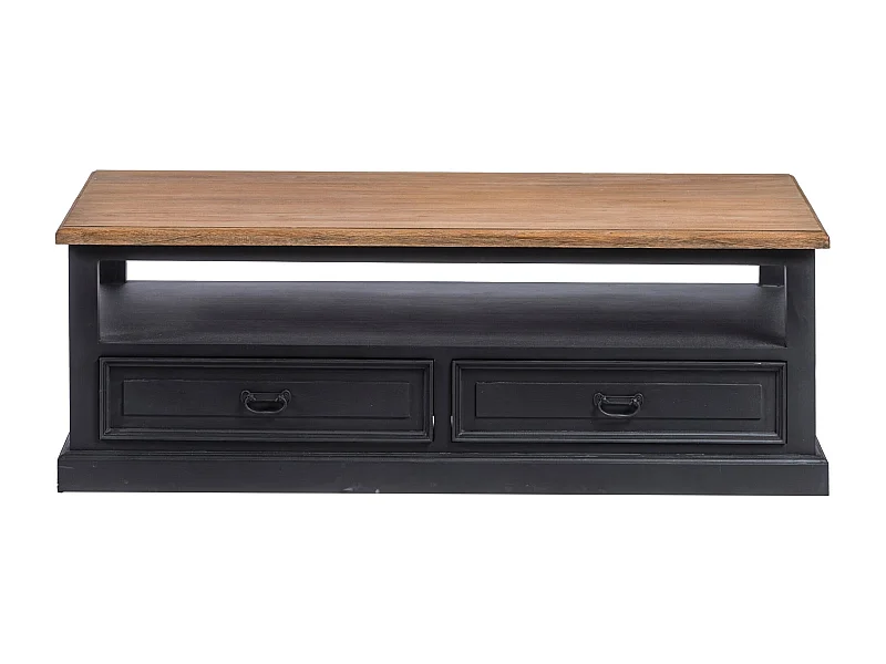 Table basse en bois noir 4 tiroirs 1 niche - DALILA