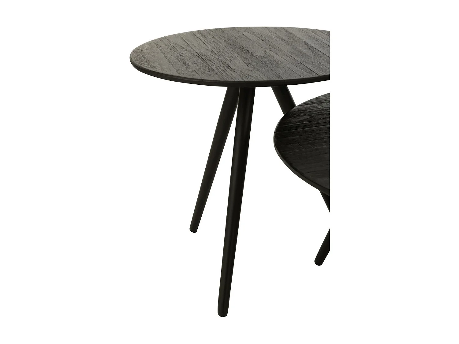 Lot de 4 Tables Basses en Bois "Teck" 70cm Noir