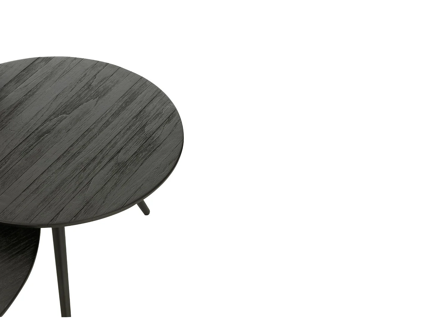 Lot de 4 Tables Basses en Bois "Teck" 70cm Noir