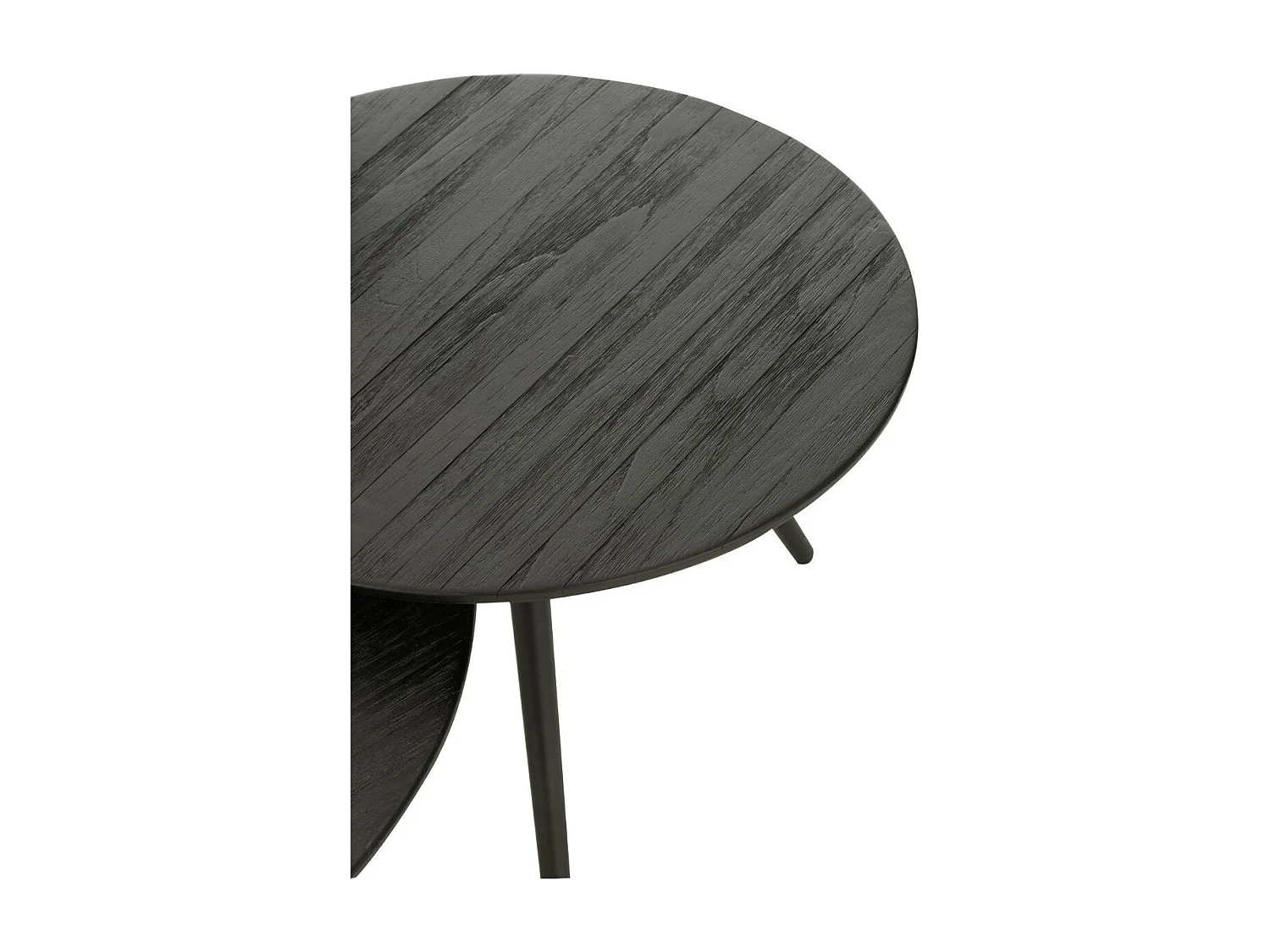 Lot de 4 Tables Basses en Bois "Teck" 70cm Noir