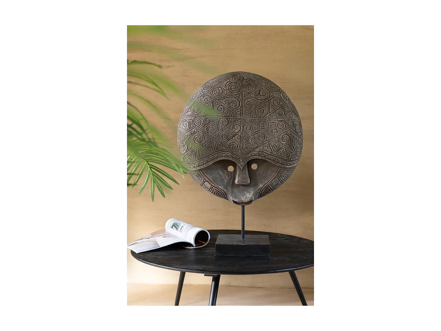 Lot de 4 Tables Basses en Bois "Teck" 70cm Noir