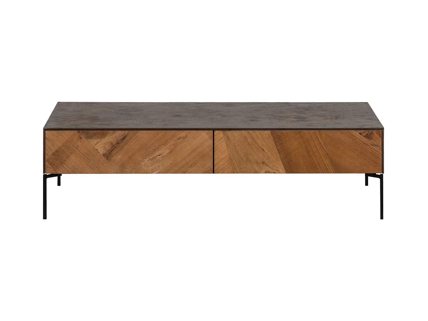Table basse en bois de teck et métal 4 tiroirs - JAKARTA