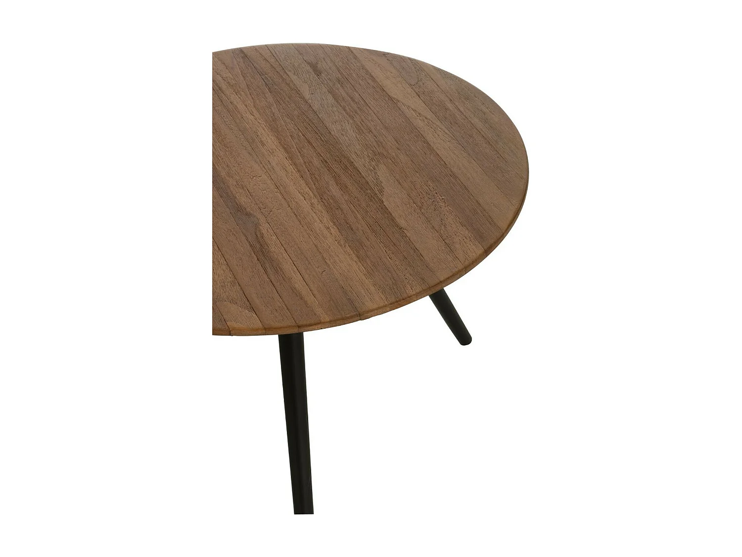 Lot de 4 Tables Basses en Bois "Teck" 70cm Naturel