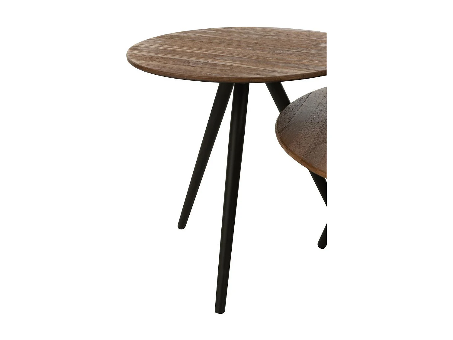 Lot de 4 Tables Basses en Bois "Teck" 70cm Naturel