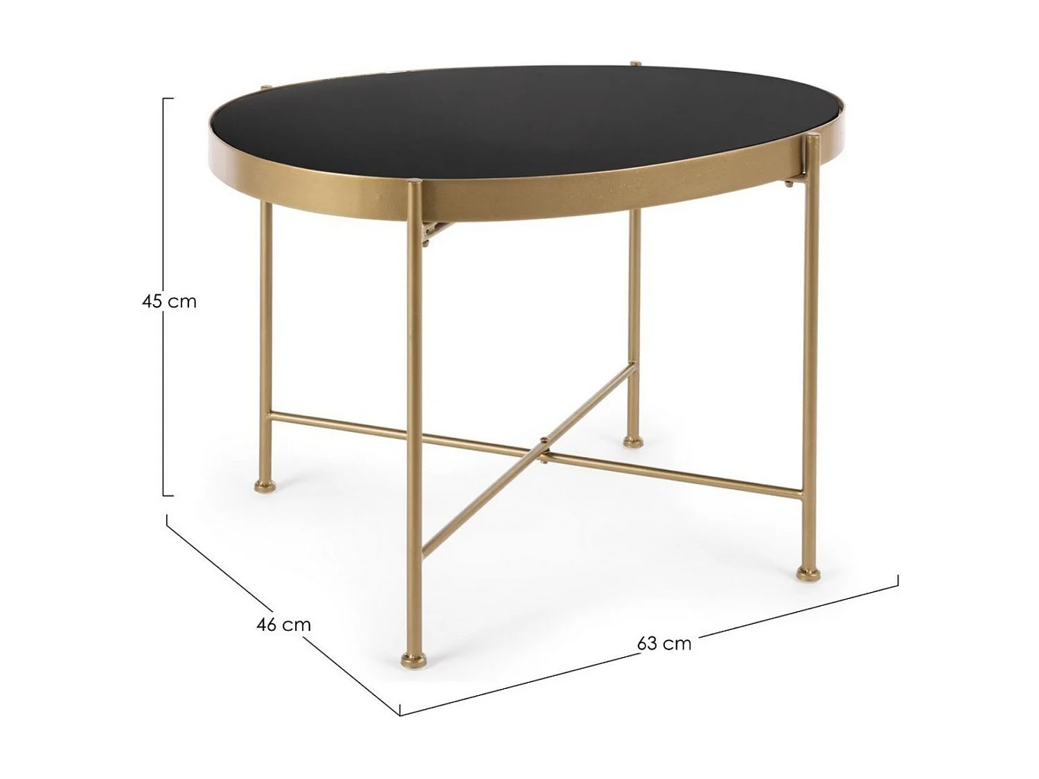 Table de salon en verre et métal - ORIENT