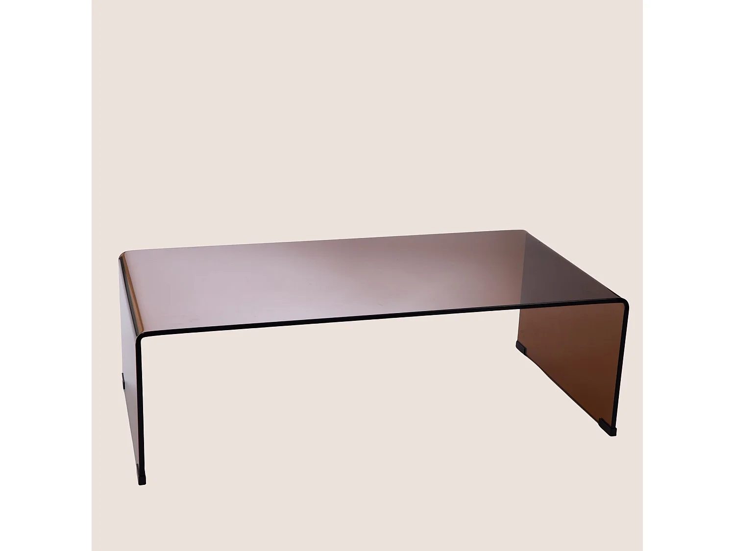 Table basse rectangulaire en verre fumé L110 - ELLY