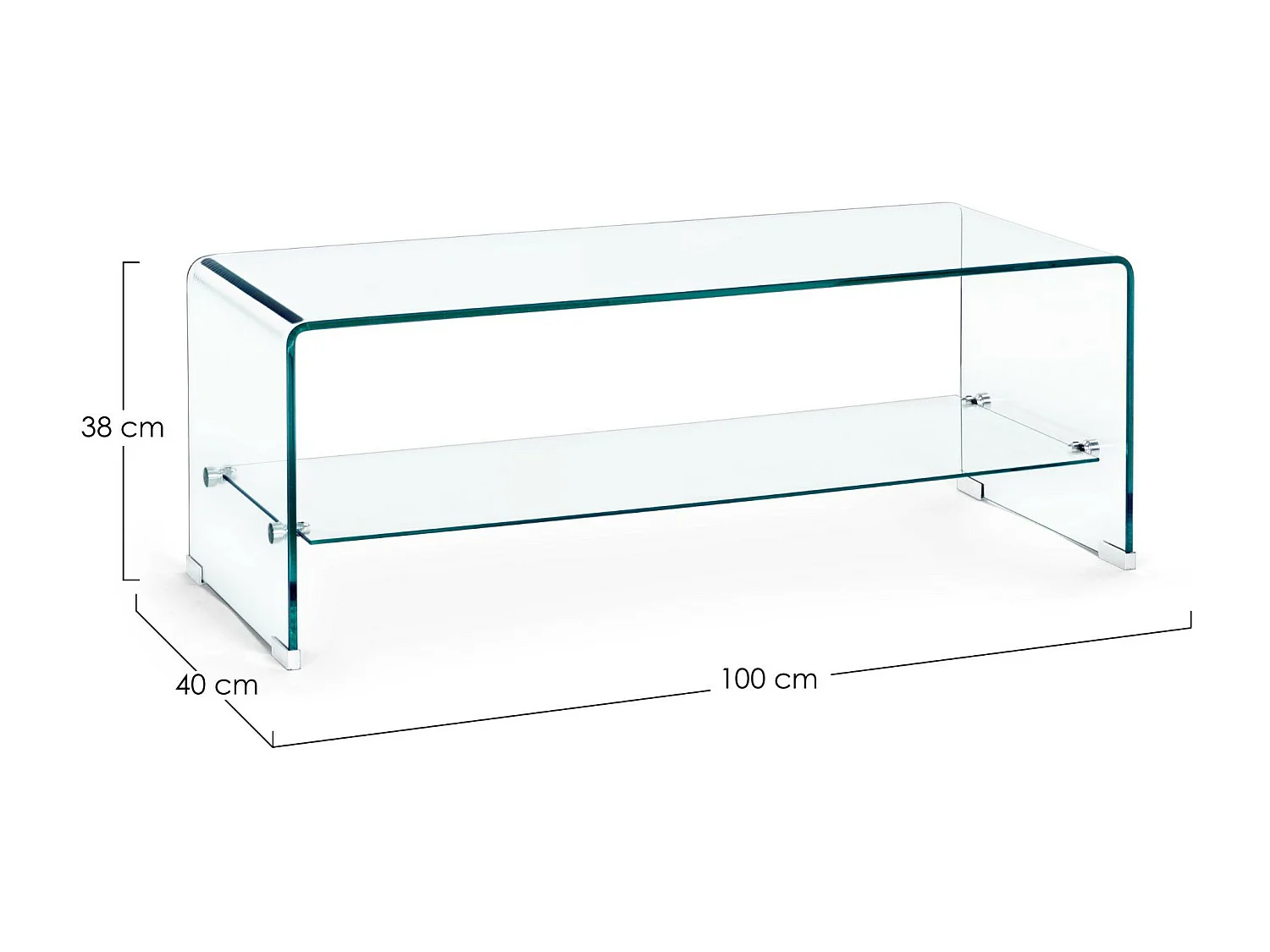 Table basse rectangulaire en verre double plateau L100 - IDORA