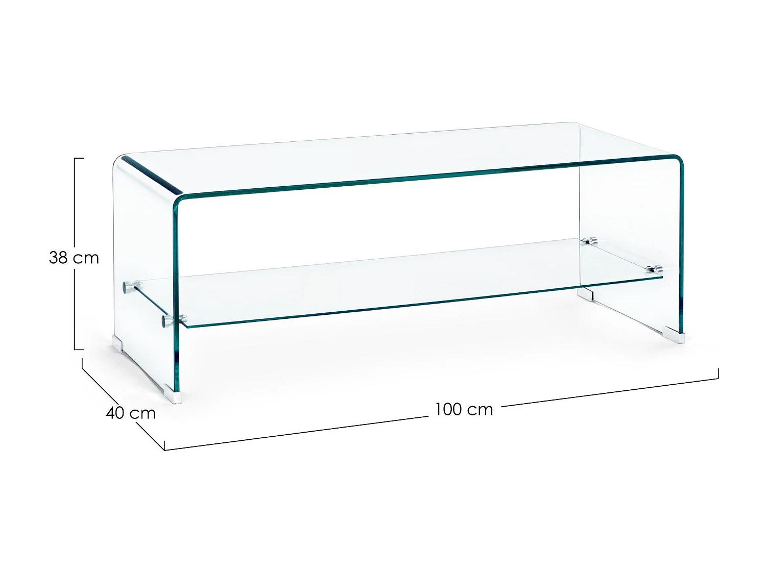 Table basse rectangulaire en verre double plateau L100 - IDORA