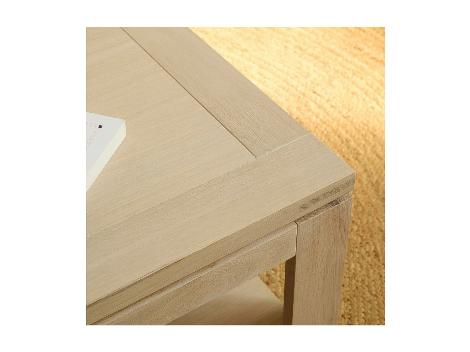 Table basse rectangulaire bois chêne blanchi massif - BOSTON