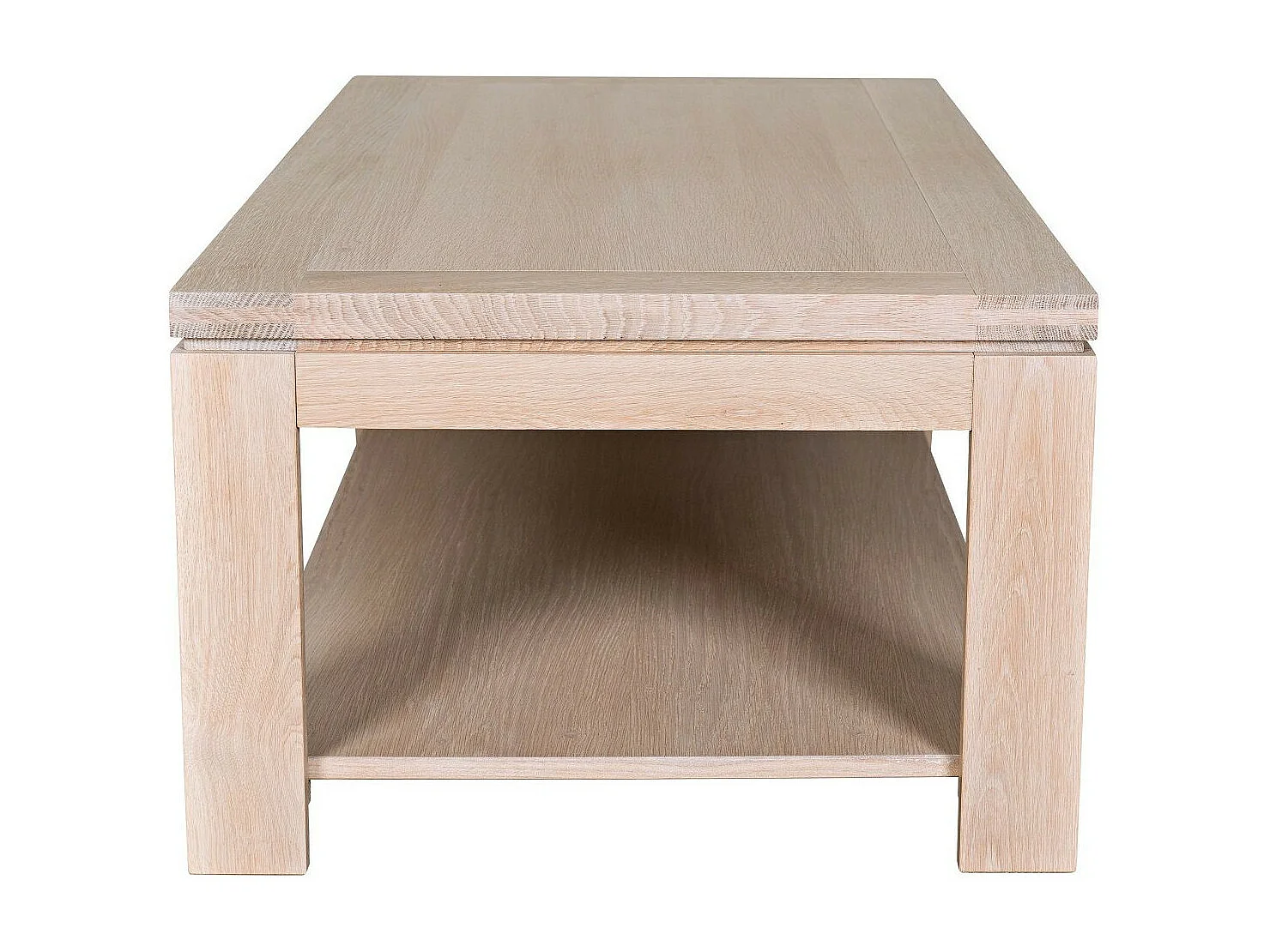 Table basse rectangulaire bois chêne blanchi massif - BOSTON