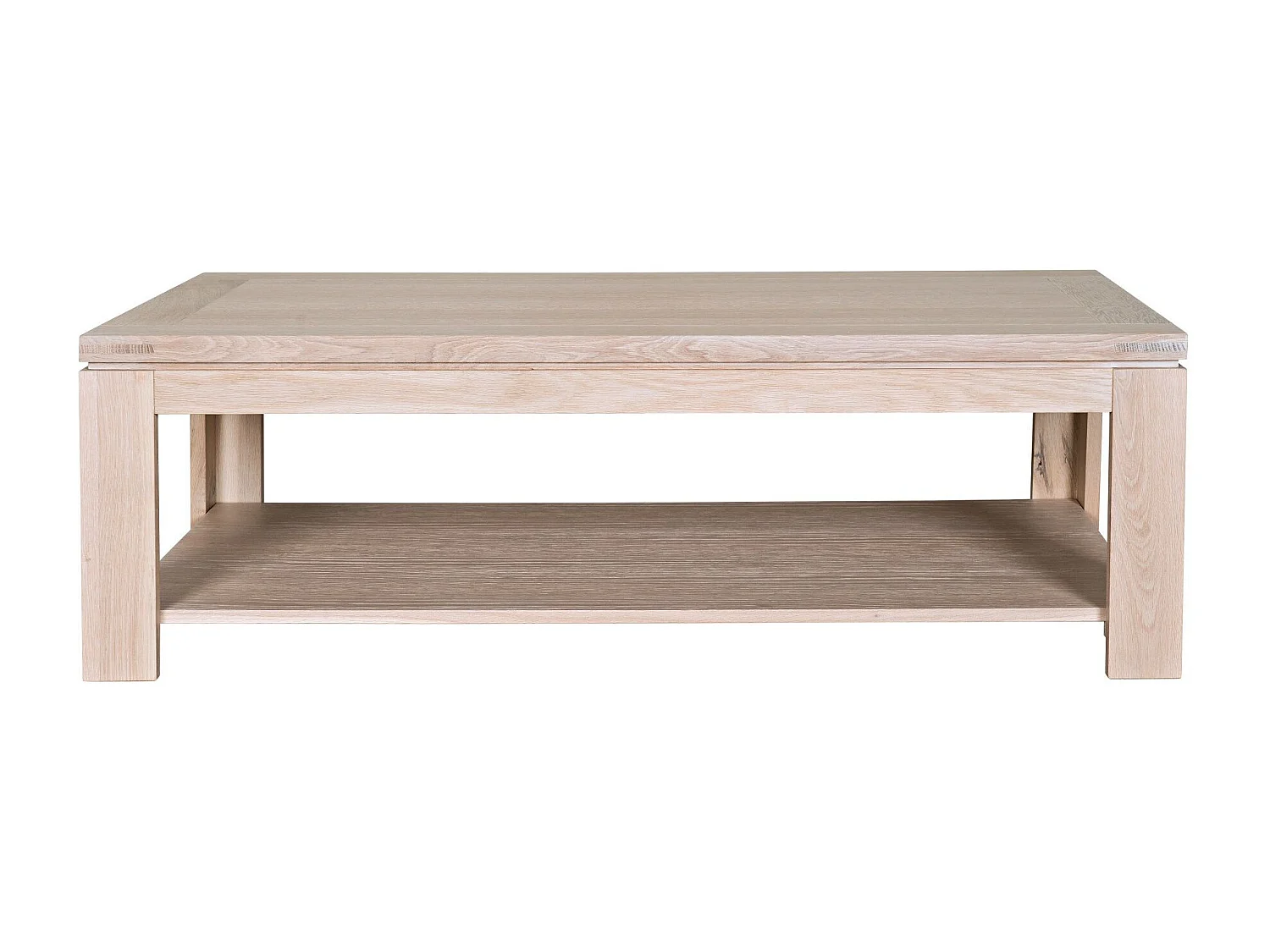 Table basse rectangulaire bois chêne blanchi massif - BOSTON