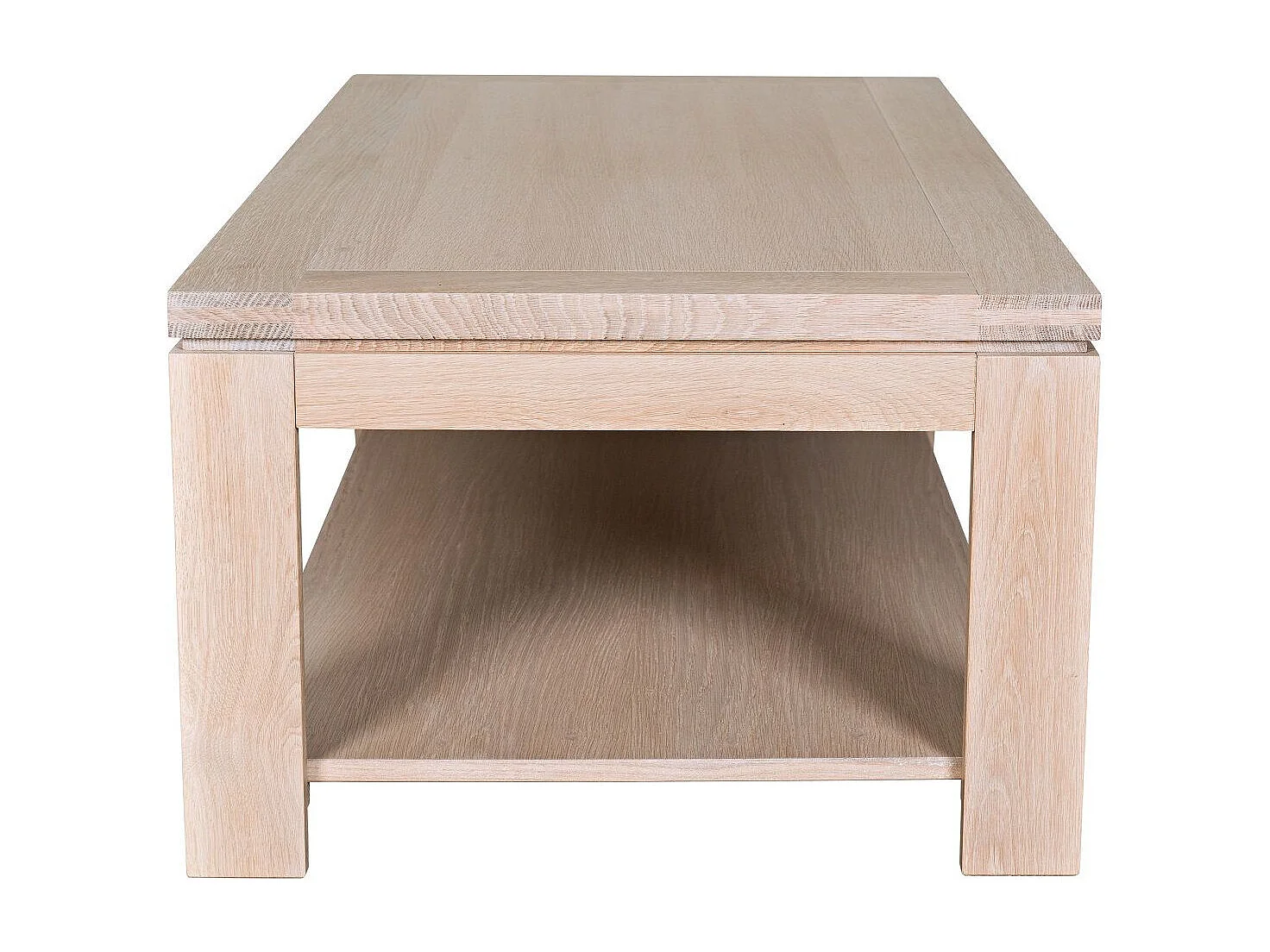 Table basse rectangulaire bois chêne blanchi massif - BOSTON