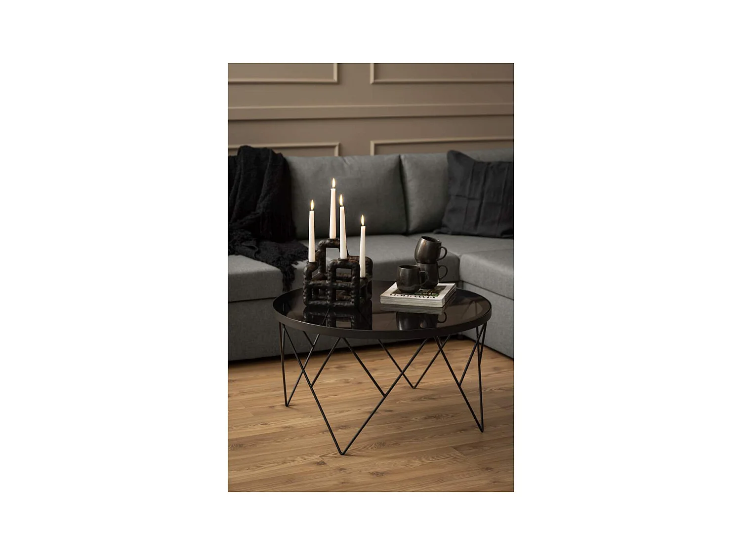 Palstow salontafel Ø80cm grijs.