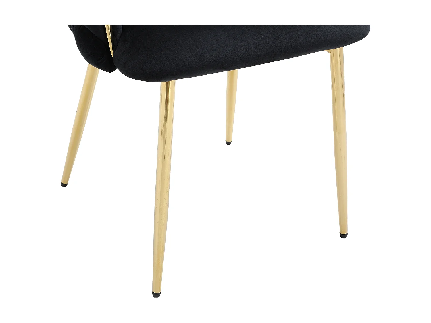 Set van 6 stoelen met armleuningen in fluweel en goudkleurig metaal - Zwart - ELEGANO