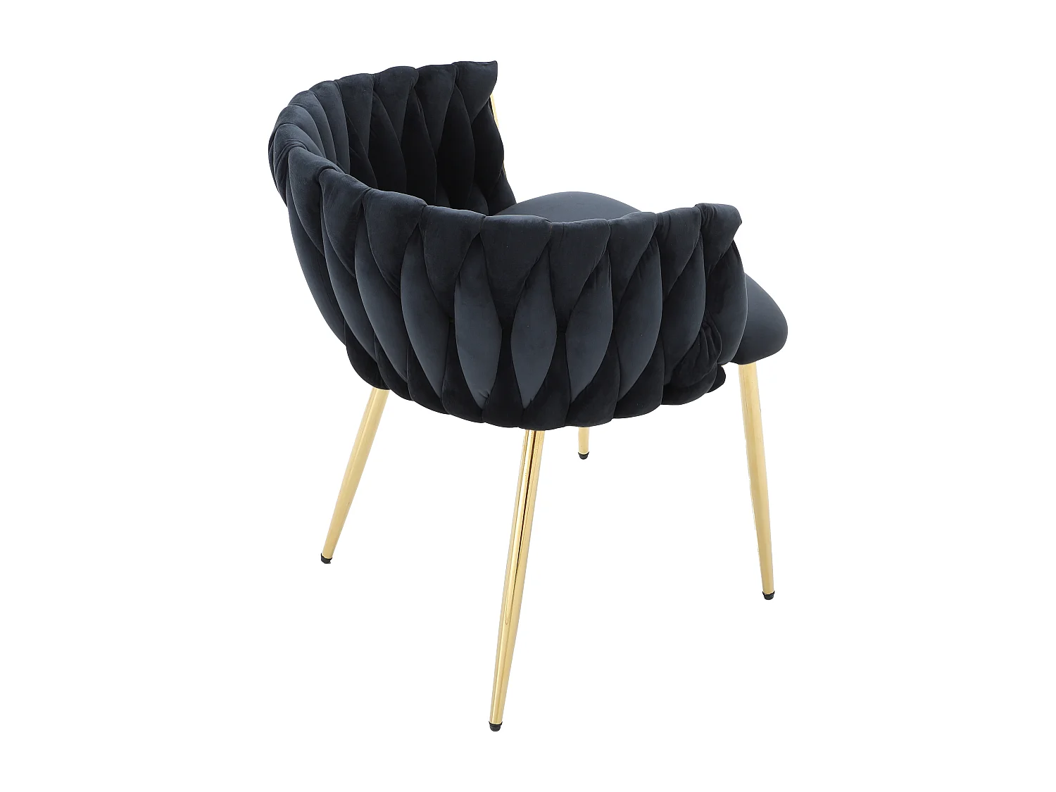 Set van 6 stoelen met armleuningen in fluweel en goudkleurig metaal - Zwart - ELEGANO