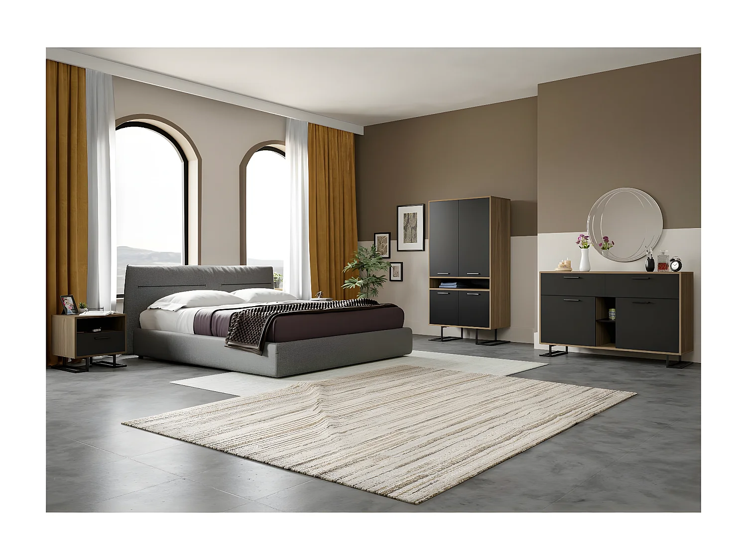 Nachtkastje Full Moon - Zwart - 50x45x50 cm - EPIKASA