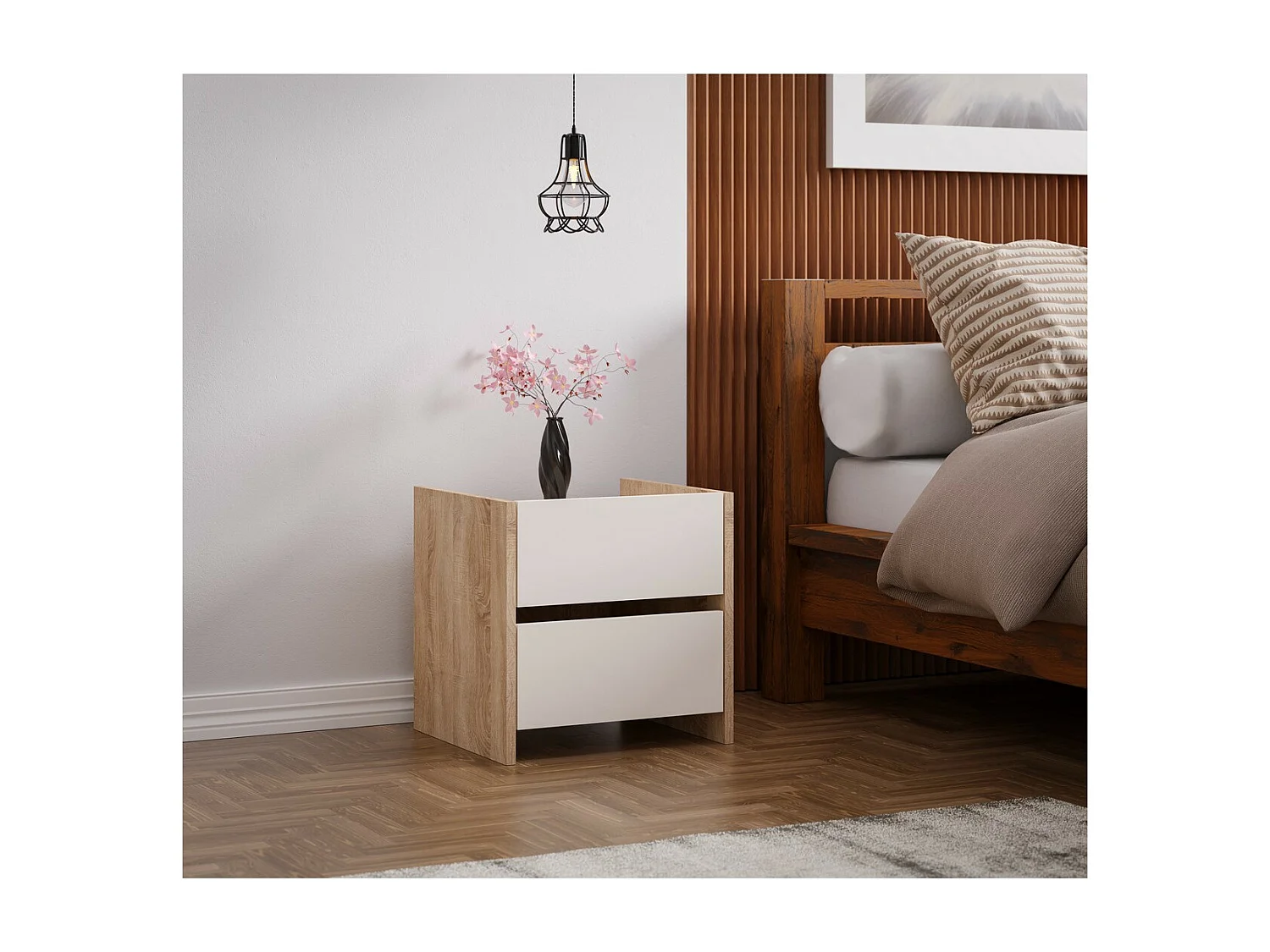 Stolik Nocny Cora, Sonoma, 49,2x45x50 cm, EPIKASA