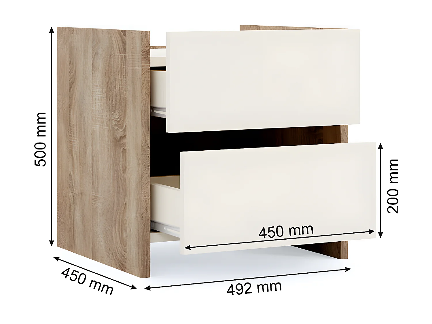 Stolik Nocny Cora, Sonoma, 49,2x45x50 cm, EPIKASA