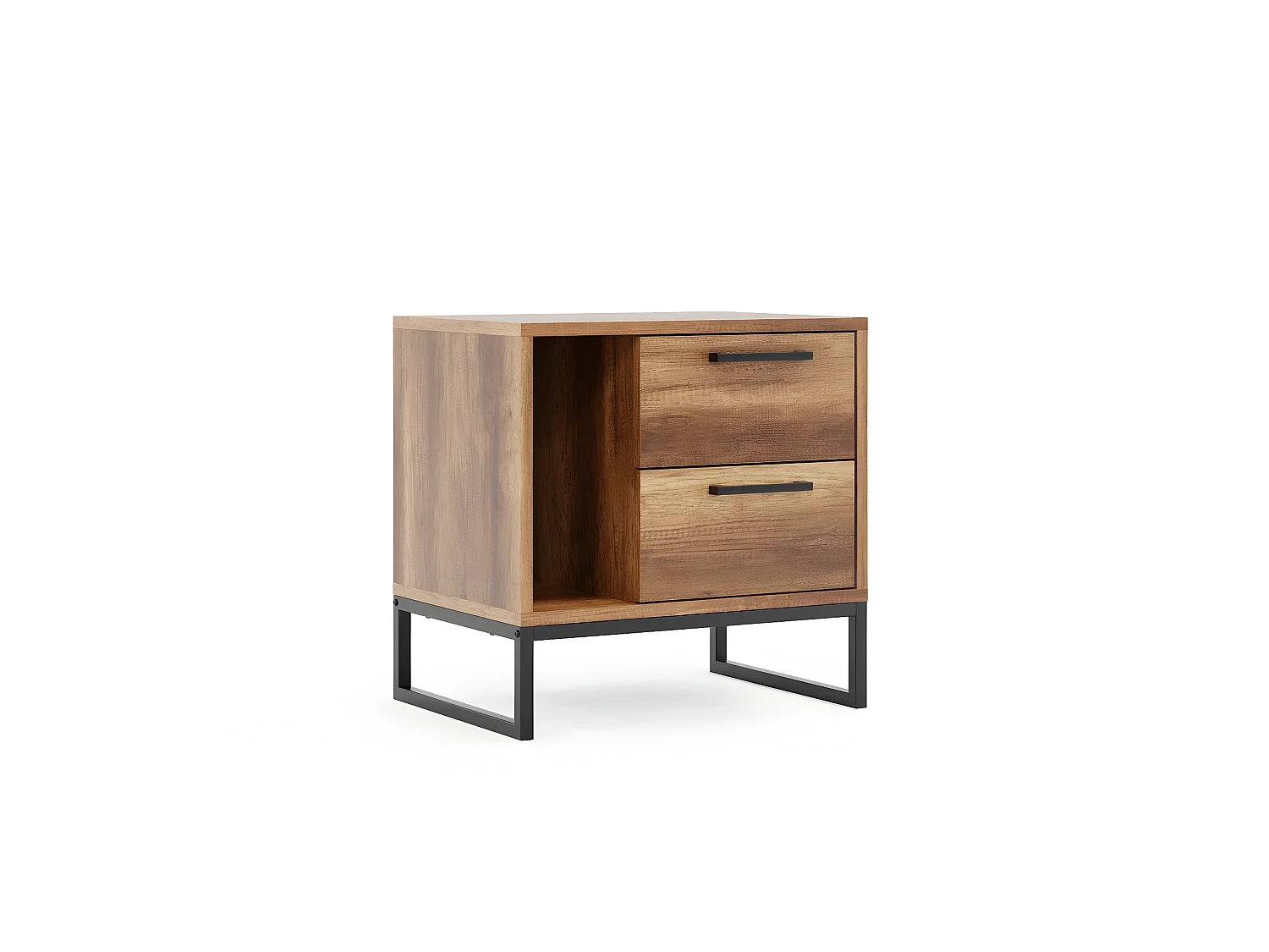 Table de Chevet Yukon, Noyer, 55x40x55 cm, EPIKASA