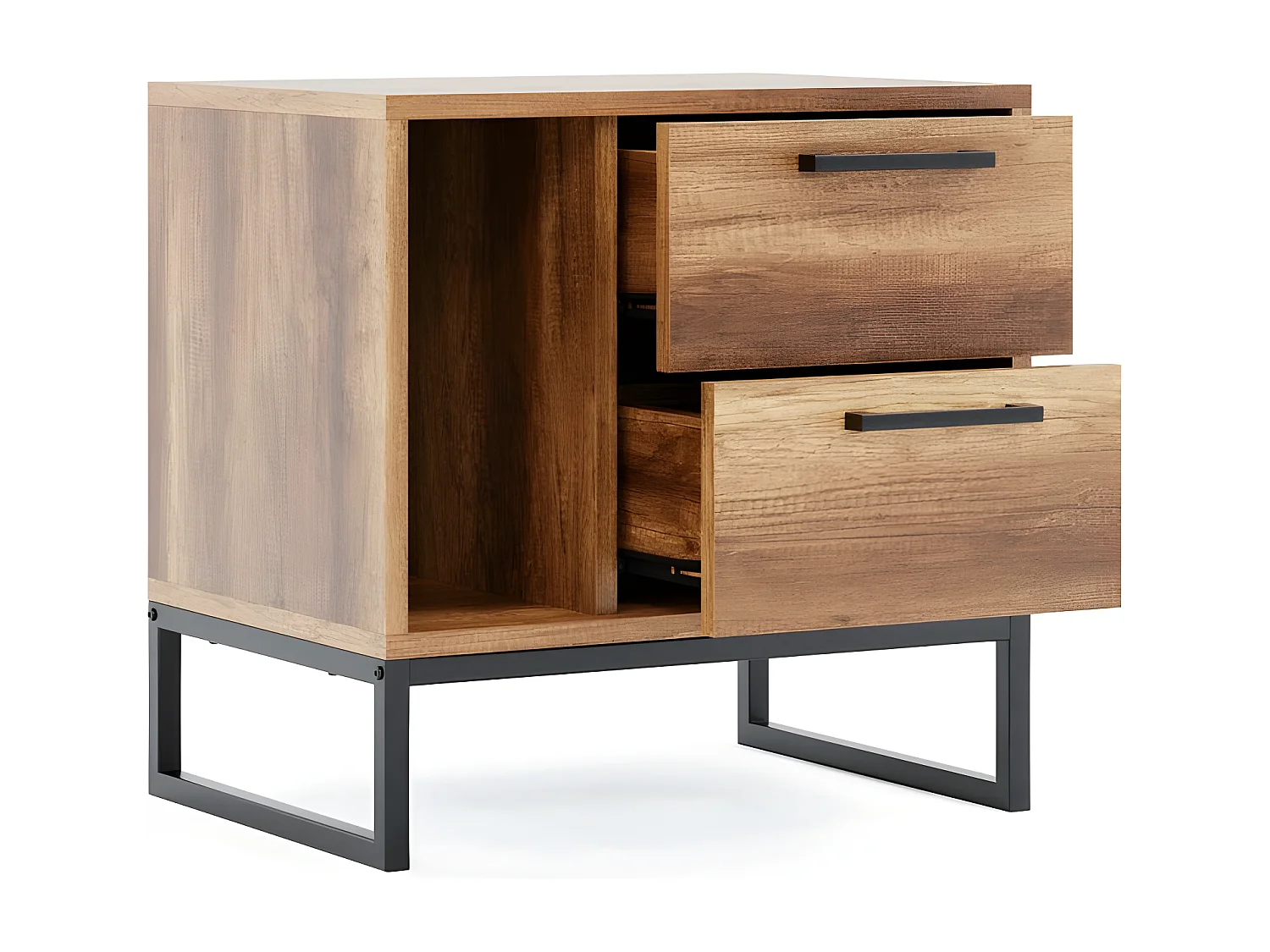 Table de Chevet Yukon, Noyer, 55x40x55 cm, EPIKASA