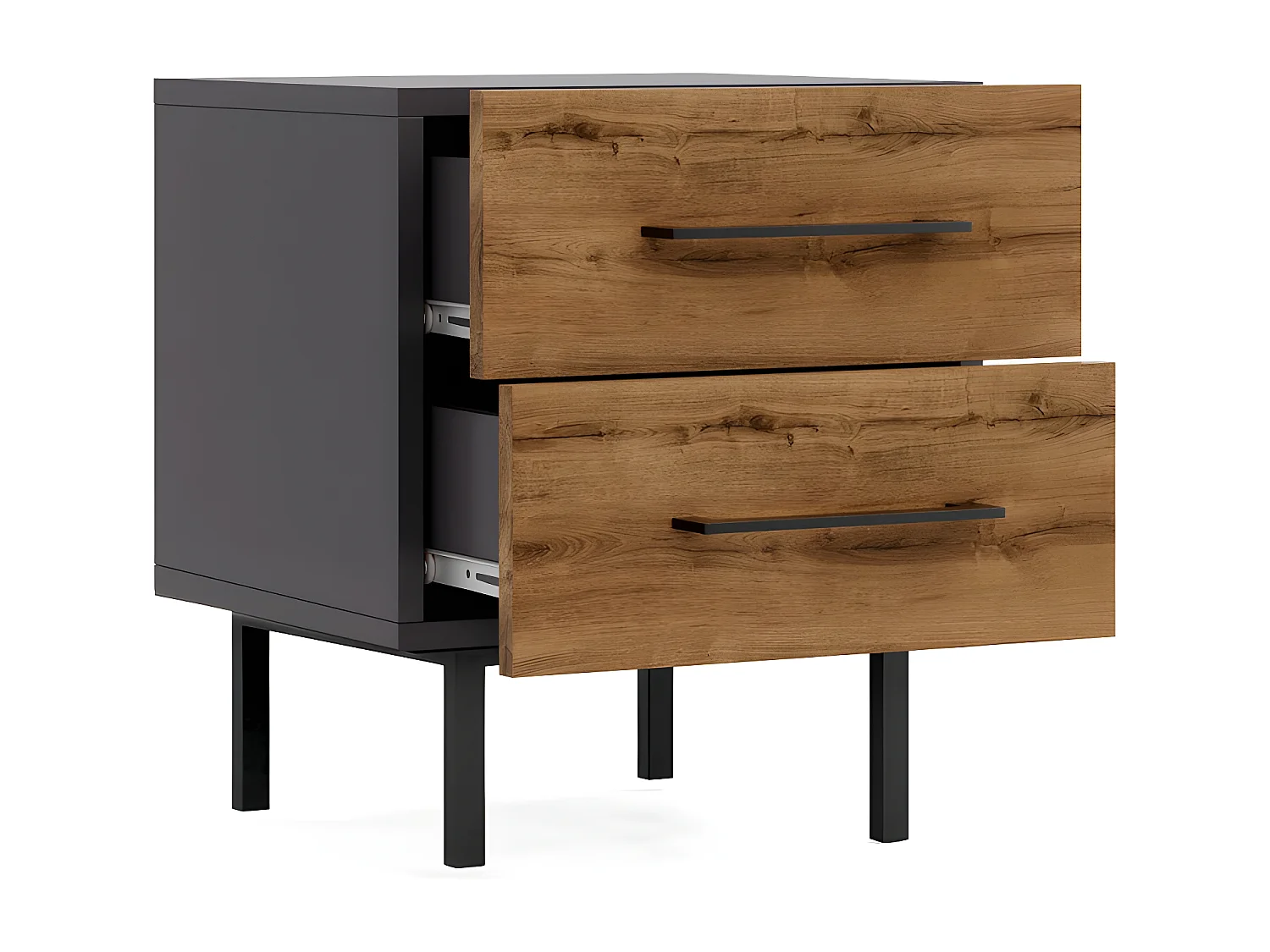 Mesa de Cabeceira Volga, Antracite, 43x38x50 cm, EPIKASA