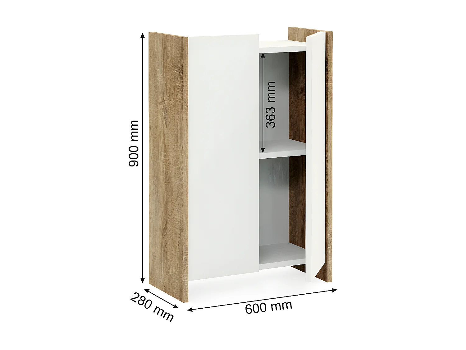 Armoire à Usages Multiples Cora, Sonoma, 60x28x90 cm, EPIKASA