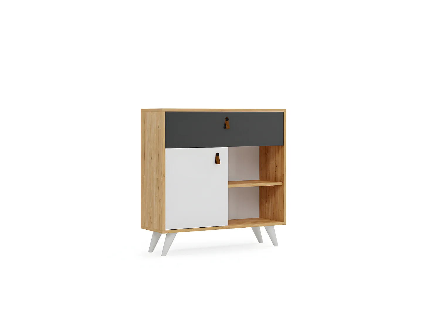 Armoire Secrétaire En Bois - 6 étagères, Multiples Usages, Hauteur 178 Cm, Largeur 135 Cm