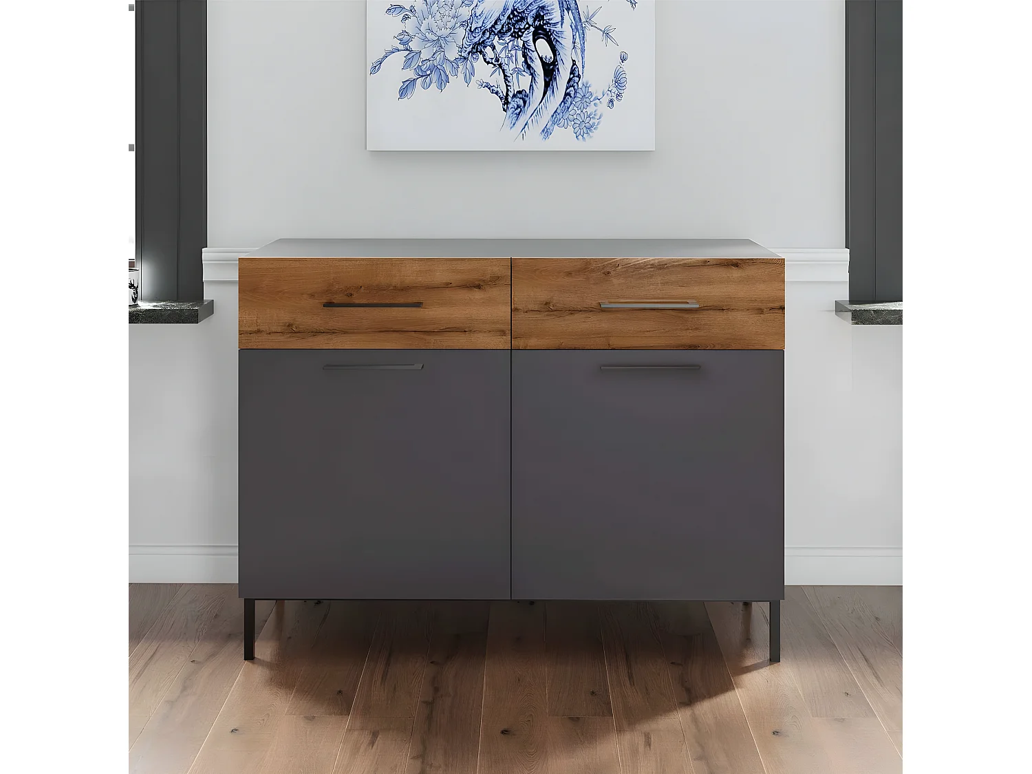 Multifunctionele Kast Volga - Antraciet - 120x50x90 cm - EPIKASA