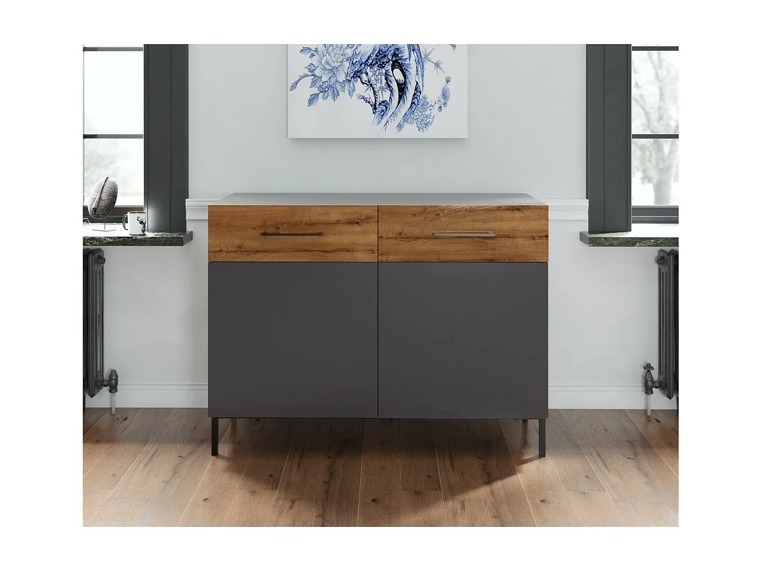 Multifunctionele Kast Volga - Antraciet - 120x50x90 cm - EPIKASA