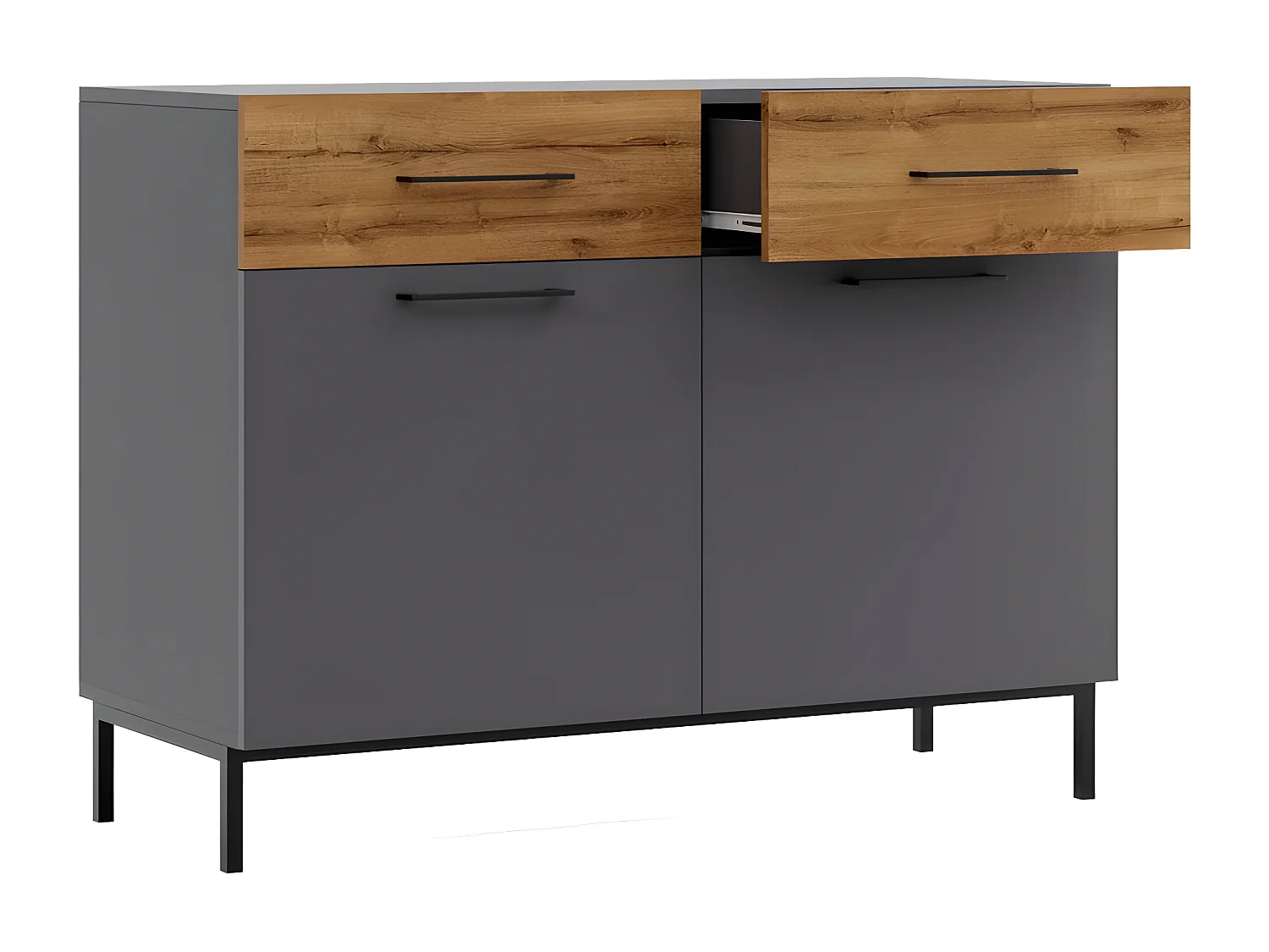 Multifunctionele Kast Volga - Antraciet - 120x50x90 cm - EPIKASA