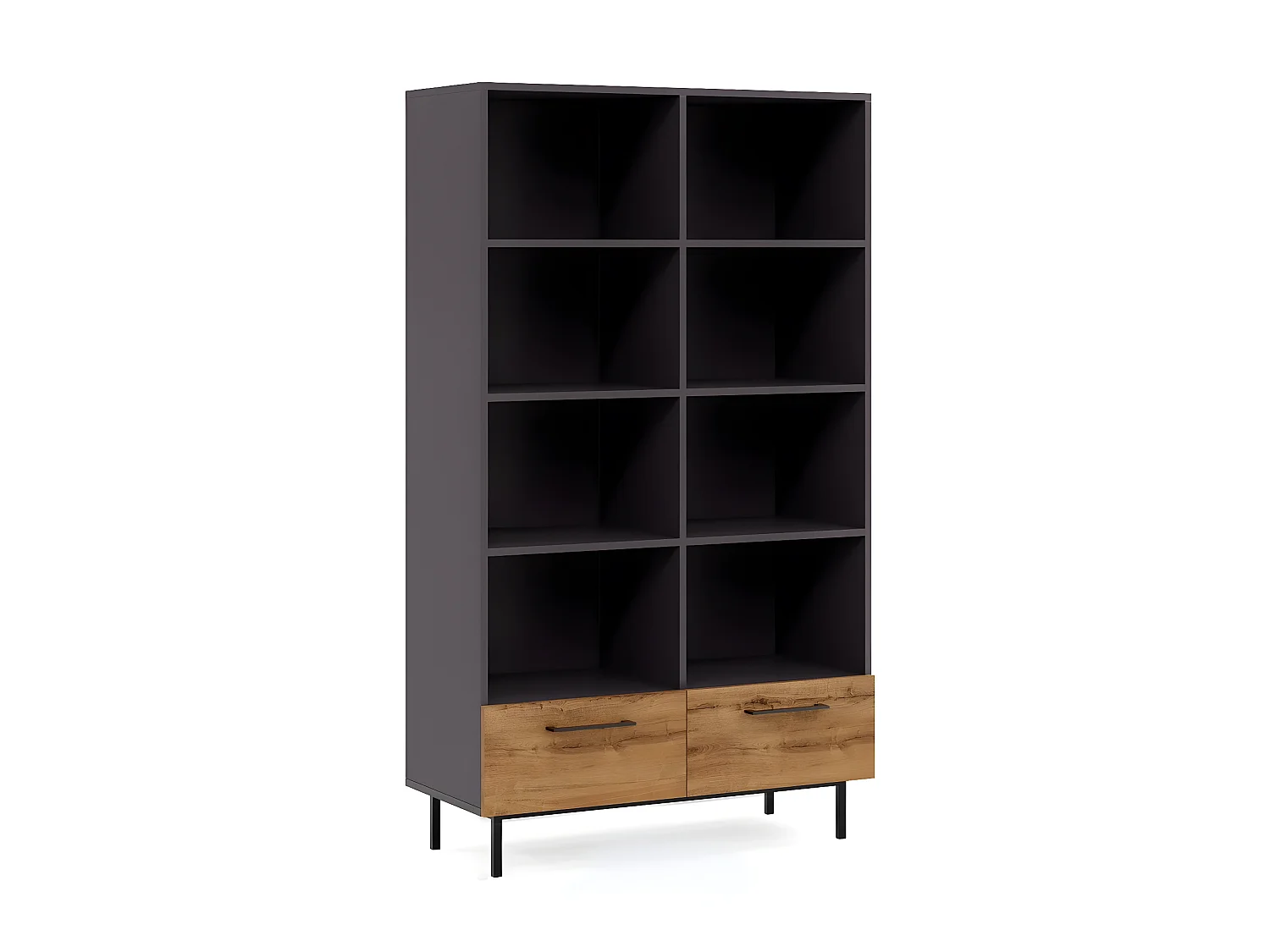 Bibliothèque Volga, Anthracite, 105x28x180 cm, EPIKASA