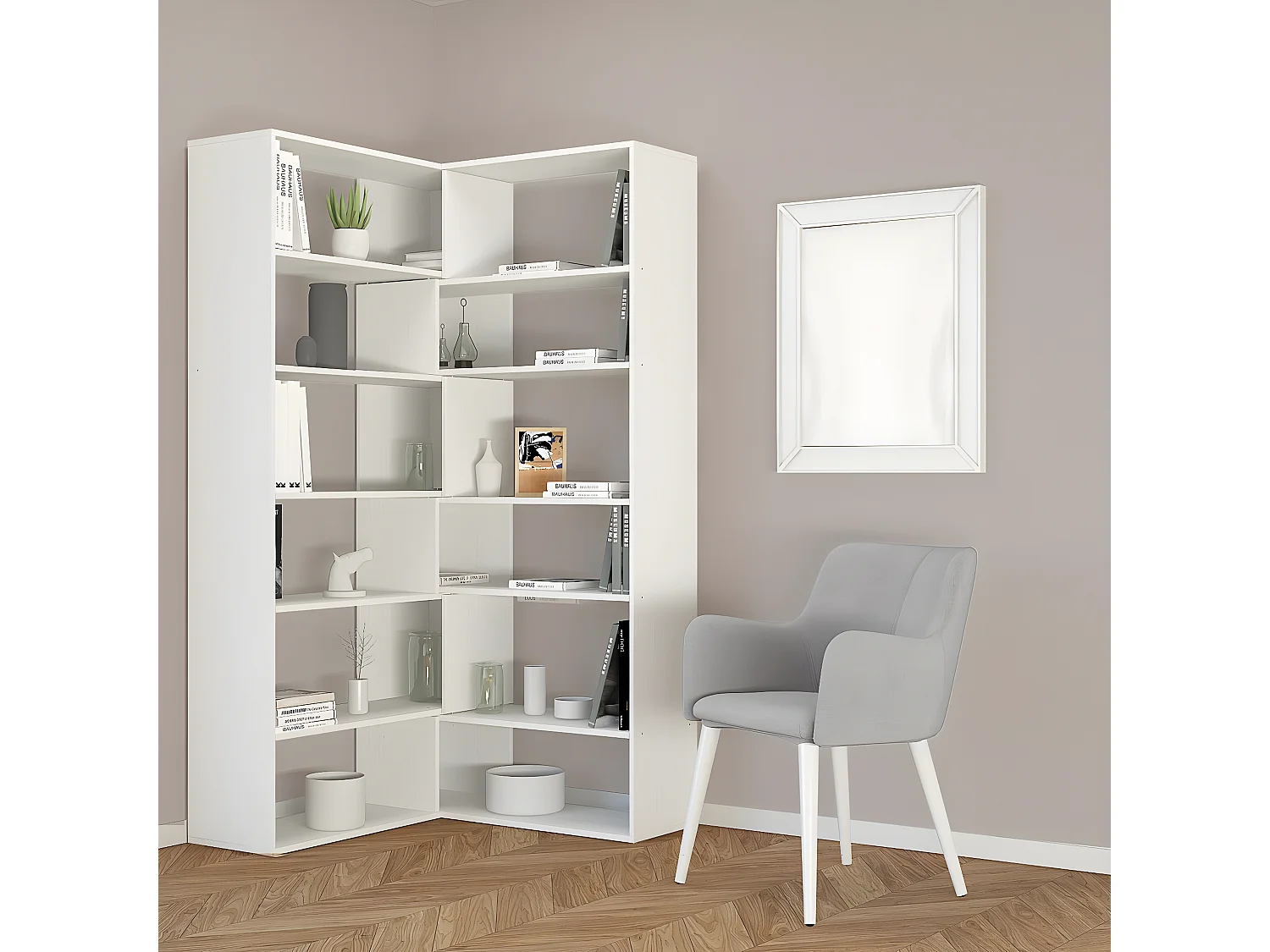 Boekenkast Tweeling - Wit - 158x30x179 cm - EPIKASA