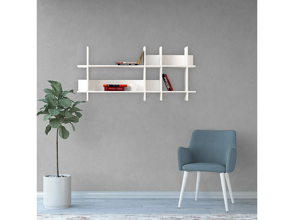 Półka Koraliki, Biały, 150x22x70 cm, EPIKASA