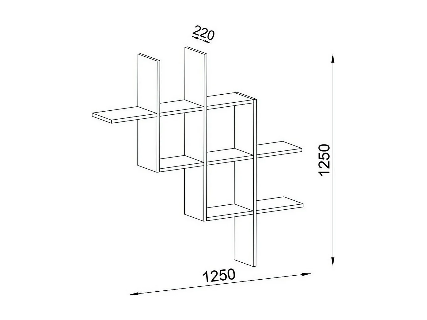 Plank Boite - Wit - 125x22x125 cm - EPIKASA