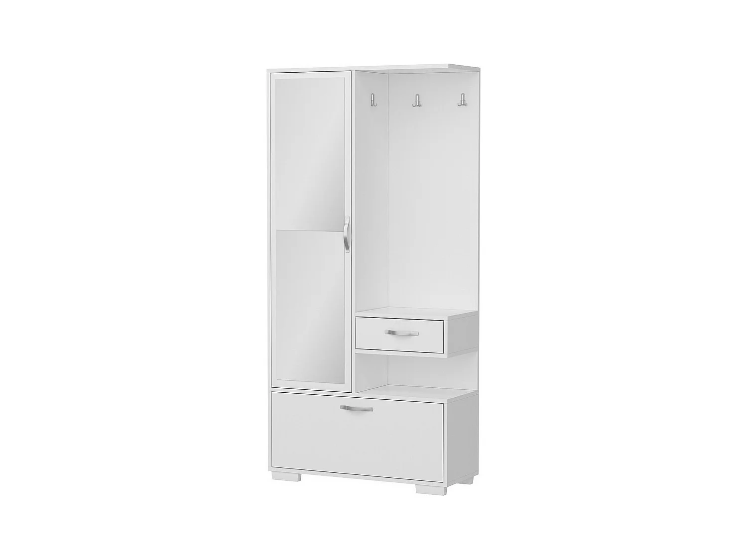 Meuble d'Entrée Alda, Blanc, 90x35x184 cm, EPIKASA