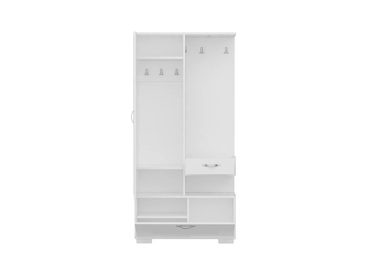 Meuble d'Entrée Alda, Blanc, 90x35x184 cm, EPIKASA