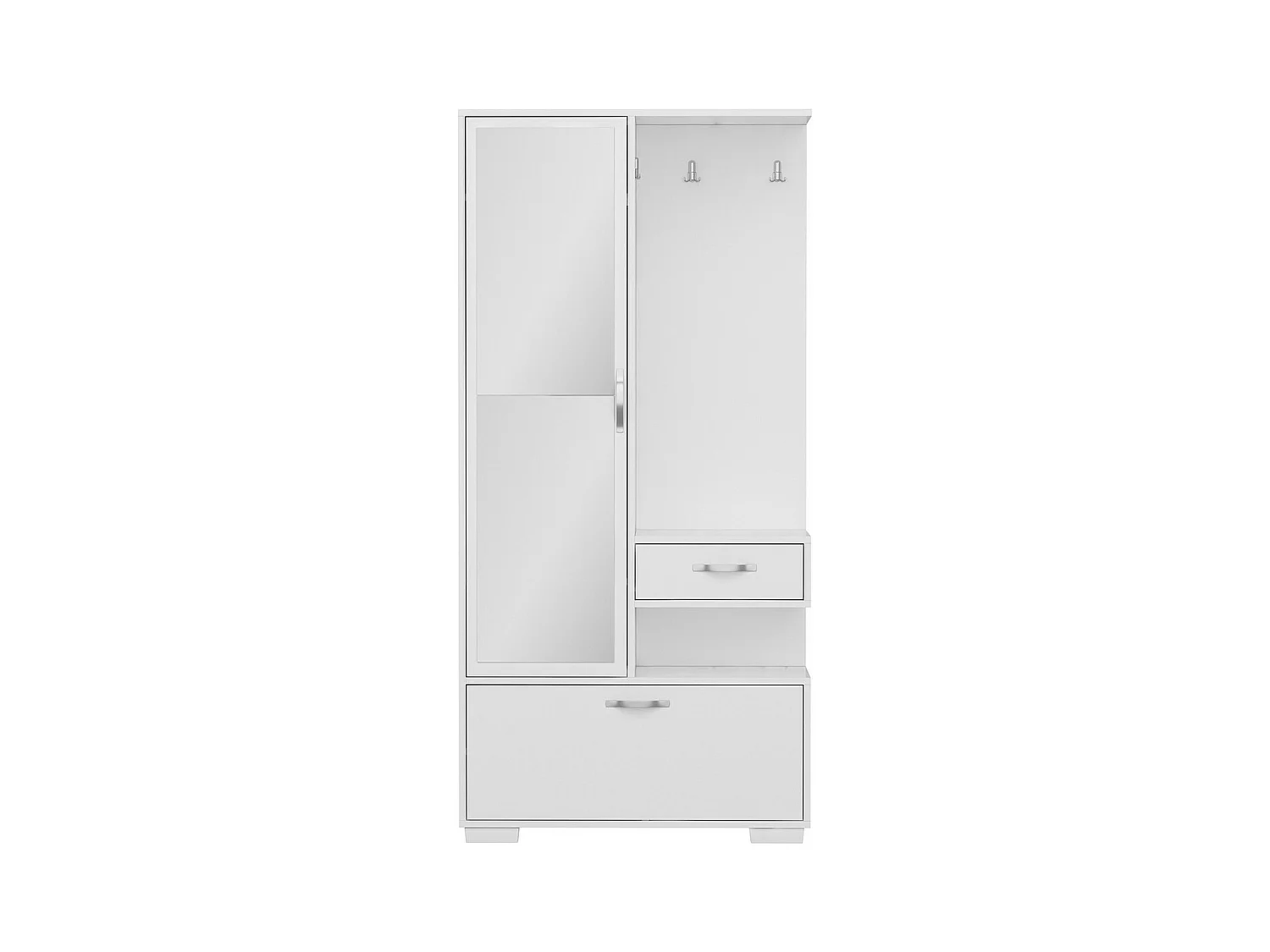 Meuble d'Entrée Alda, Blanc, 90x35x184 cm, EPIKASA