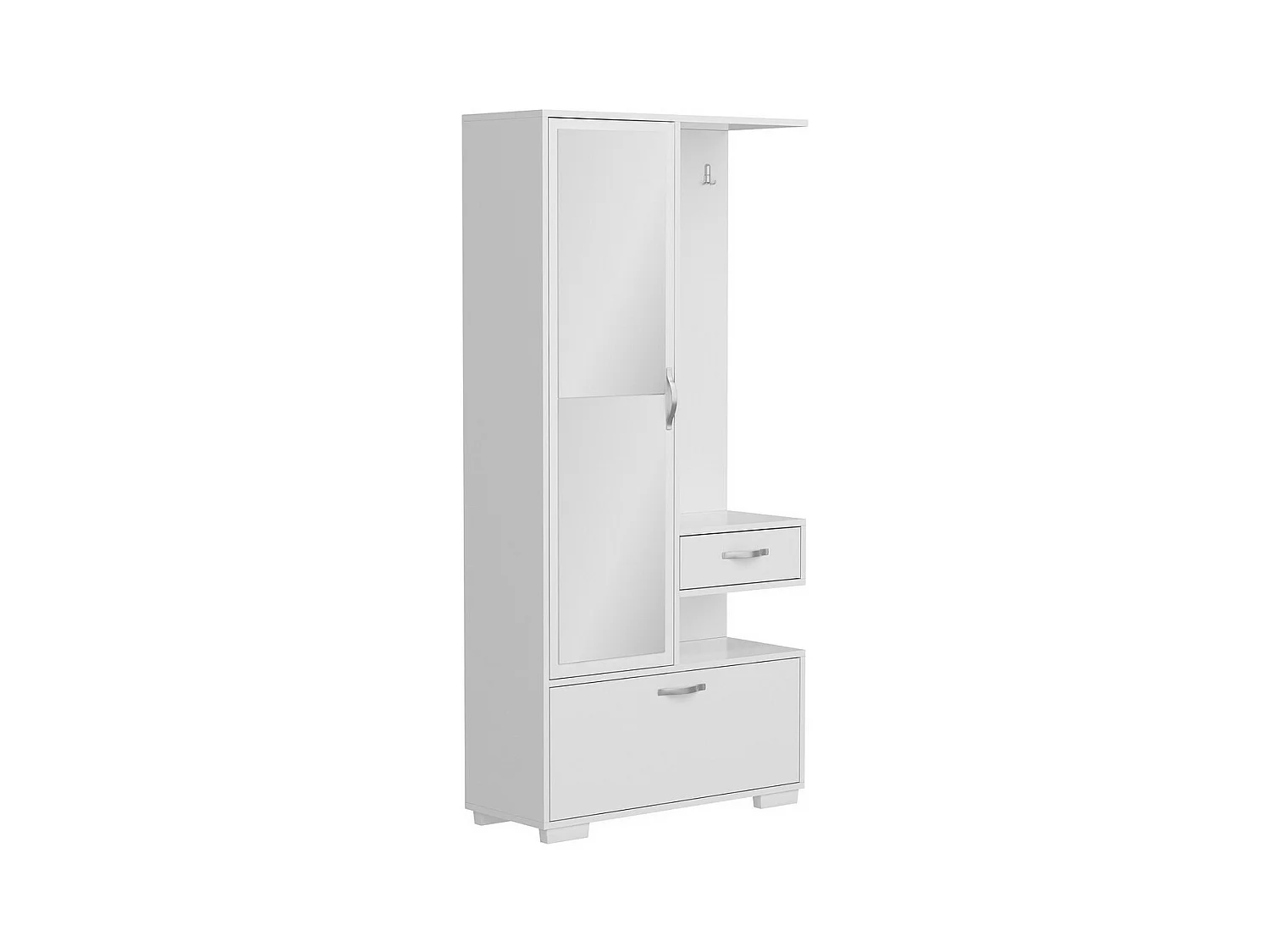 Meuble d'Entrée Alda, Blanc, 90x35x184 cm, EPIKASA