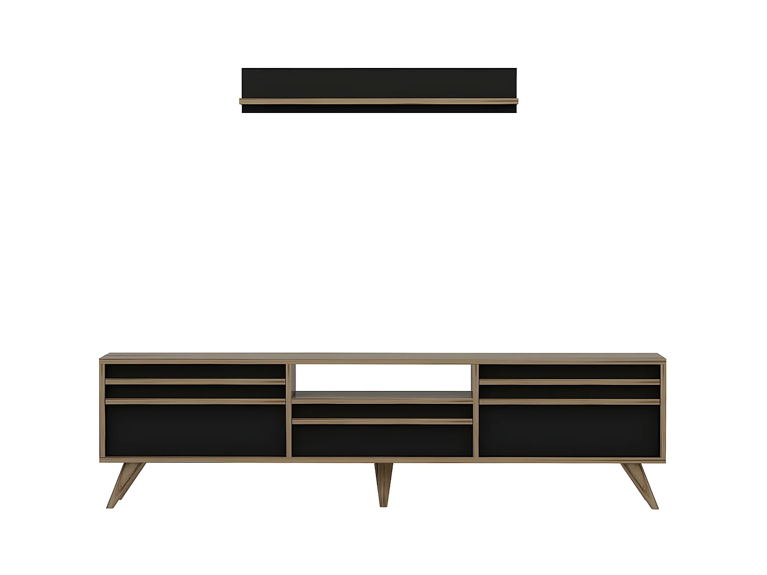 TV-Meubel Hira - Zwart - 180x35x48 cm - EPIKASA