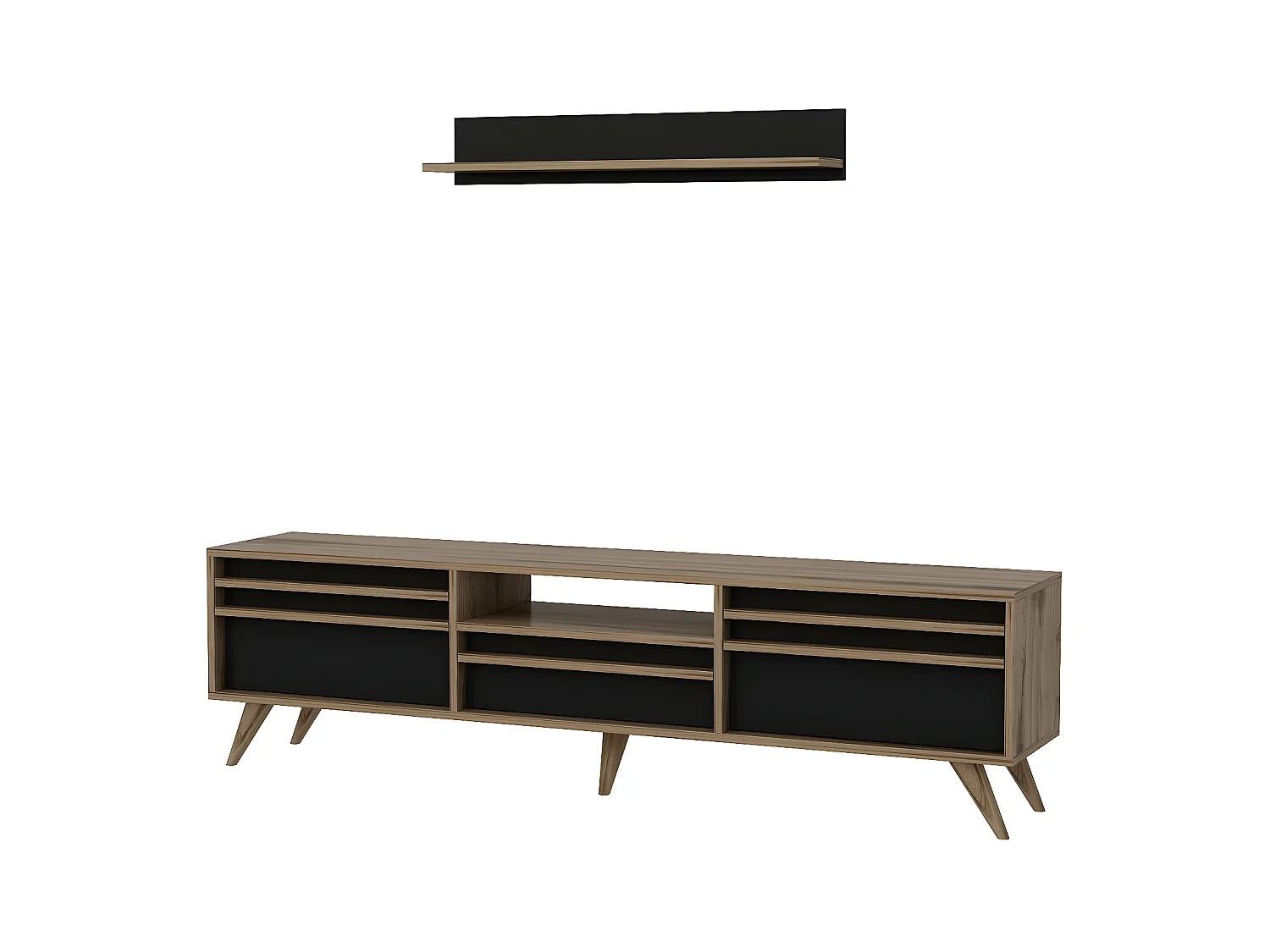 TV-Meubel Hira - Zwart - 180x35x48 cm - EPIKASA