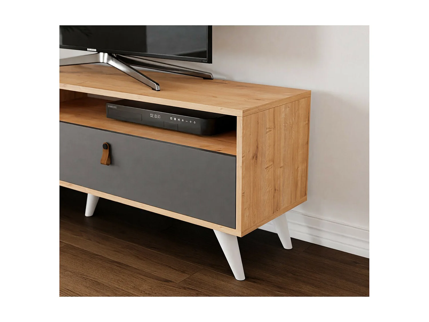 Stojak pod Telewizor Gruszka, Dąb, 150x36,5x50 cm, EPIKASA