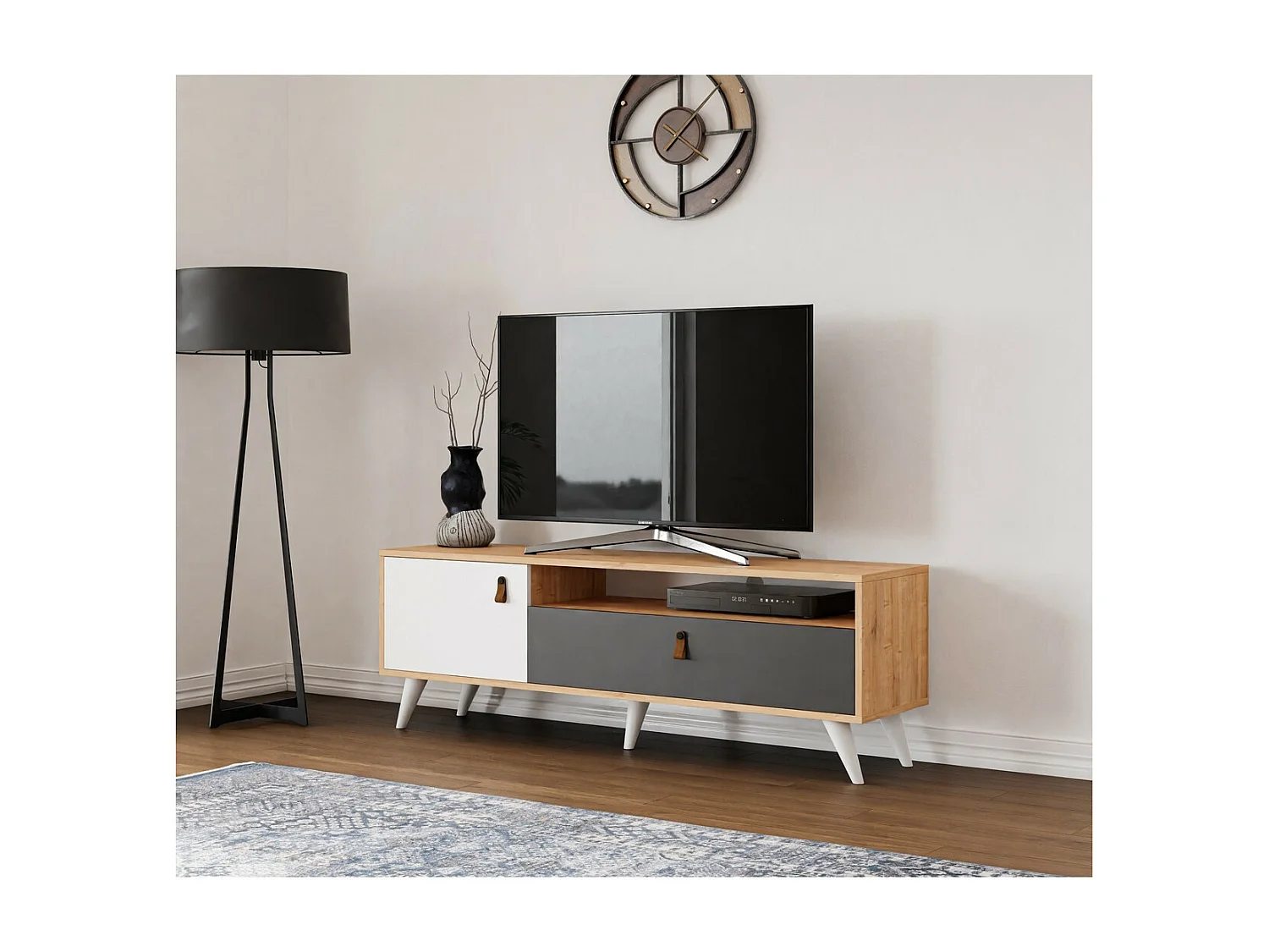 Stojak pod Telewizor Gruszka, Dąb, 150x36,5x50 cm, EPIKASA