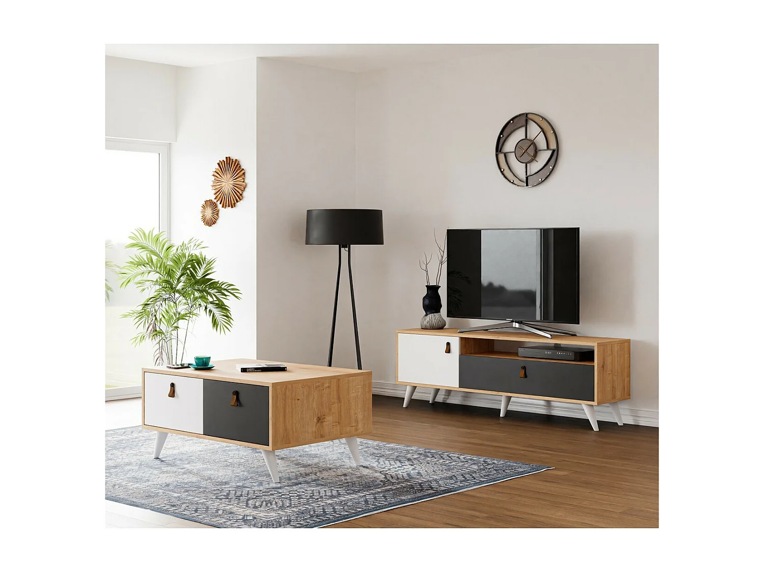 Stojak pod Telewizor Gruszka, Dąb, 150x36,5x50 cm, EPIKASA