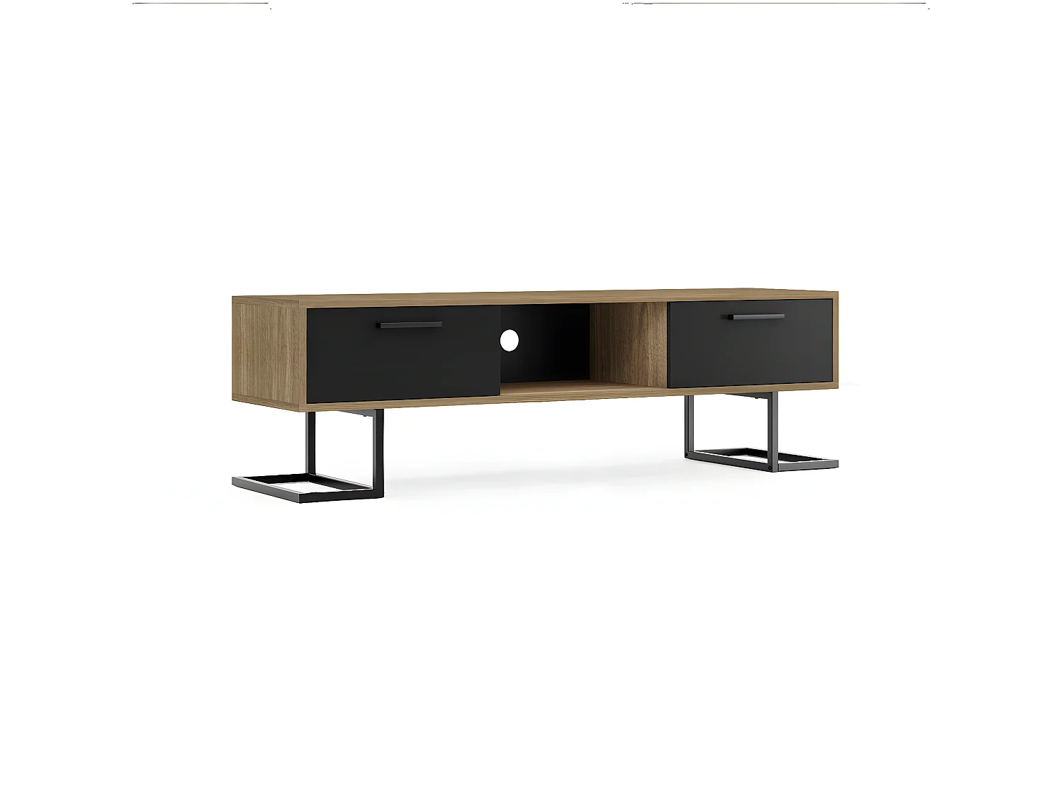 Meuble TV Full Moon, Noir, 150x40x45 cm, EPIKASA