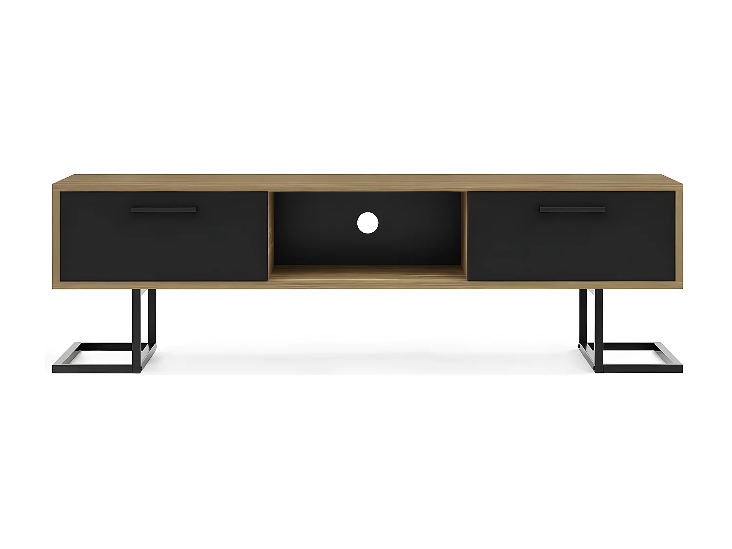 Meuble TV Full Moon, Noir, 150x40x45 cm, EPIKASA