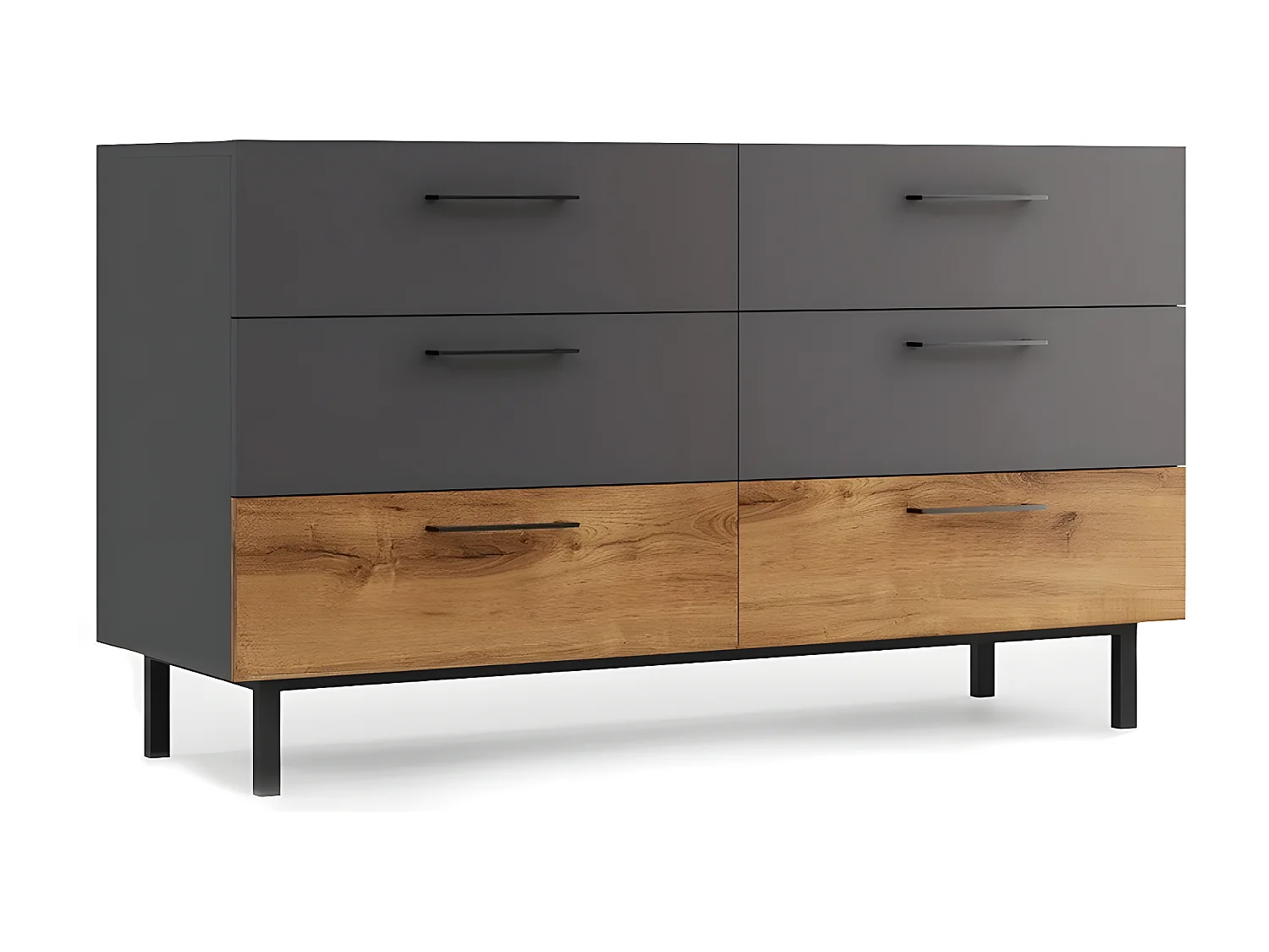 Ladekast Volga - Antraciet - 150x49,8x90 cm - EPIKASA