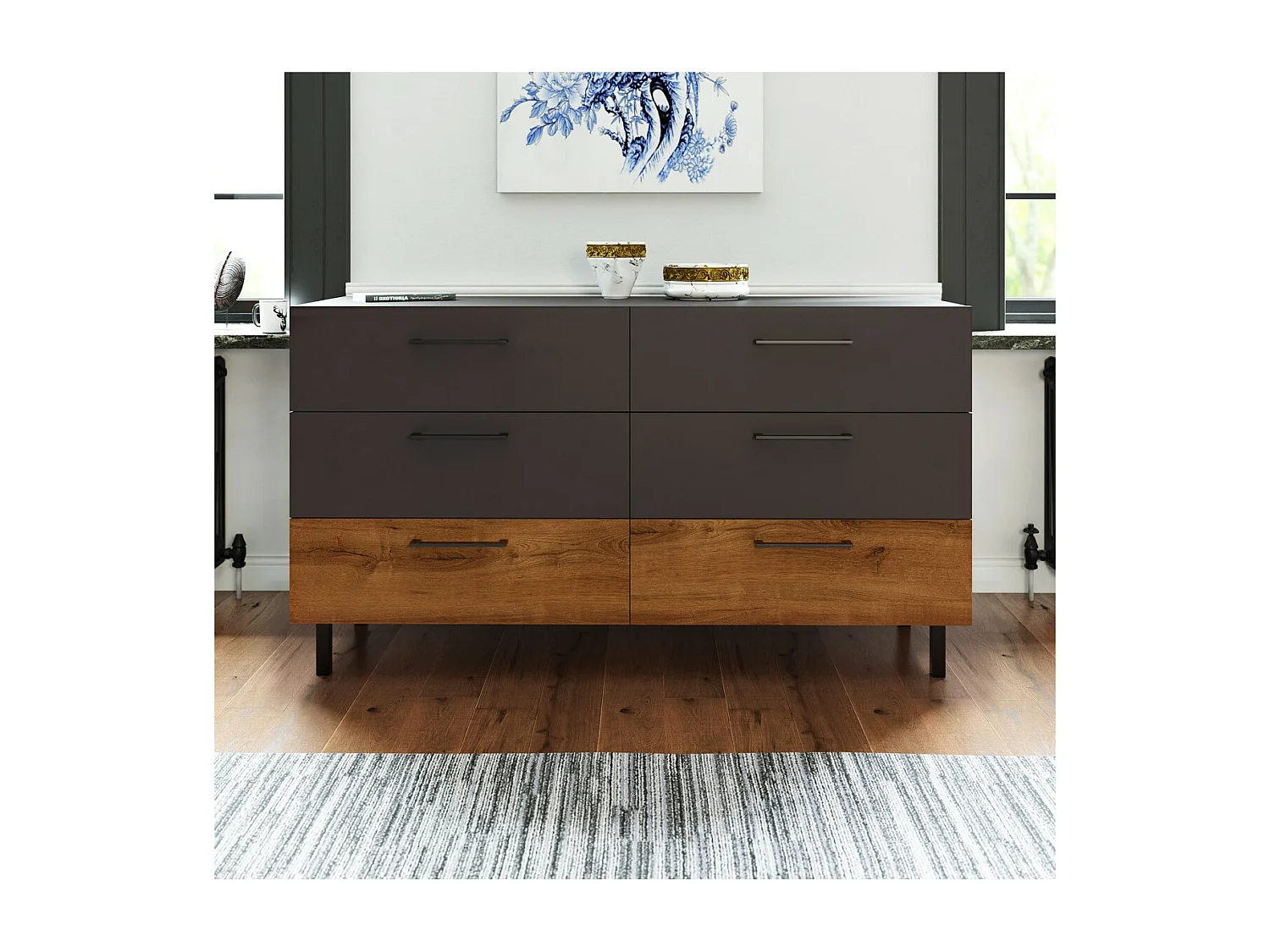 Ladekast Volga - Antraciet - 150x49,8x90 cm - EPIKASA